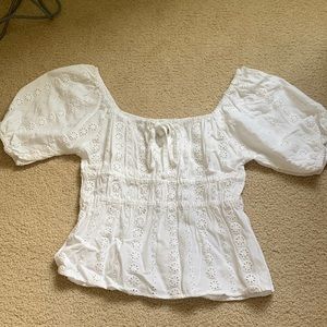 White peplum top